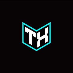 initial T X letter with book style logo template vector