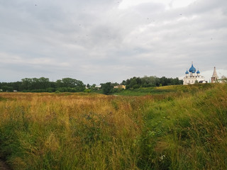 photo of a Russian large field above a cloudy sky