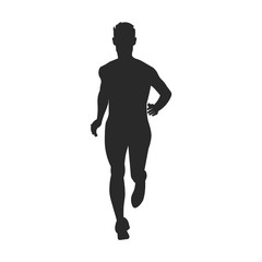 Silhouette of a man running straight