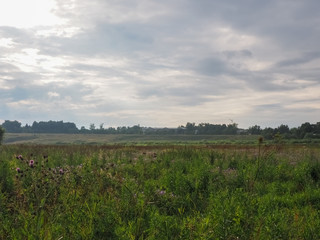 photo of a Russian large field above a cloudy sky