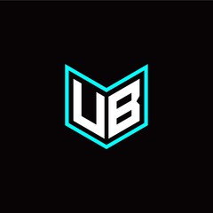 initial U B letter with book style logo template vector