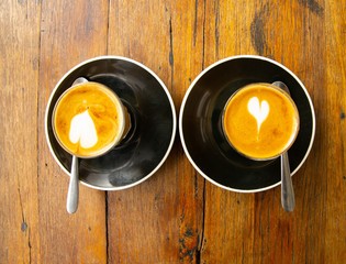 Piccolo Latte skim milk with hazelnut syrup Sydney NSW Australia