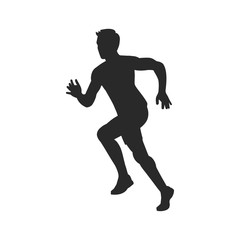 Fototapeta na wymiar Silhouette of a running man