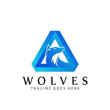 Abstract Triangle Wolf Wild Company Modern Logos Design Vector Illustration Template