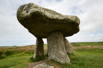 Lanyon Quoit, a megalithic dolmen site with a 12-ton capstone
