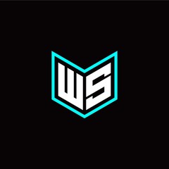 initial W S letter with book style logo template vector
