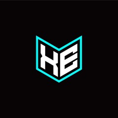 initial X E letter with book style logo template vector