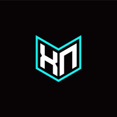 initial X N letter with book style logo template vector