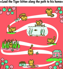 maze for children games and tasks for kids kitten is going home