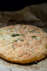 Italian traditional pastries with olive oil and rosemary