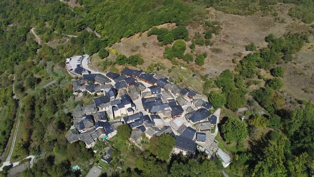 Beautiful village of Pe&ntilde;alba de Santiago. Leon, Spain. Aerial Drone Footage
