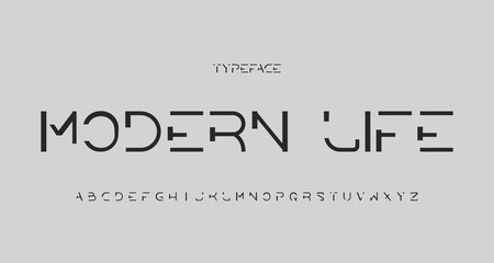 Elegant modern alphabet sans serif font