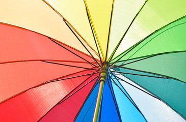 Type of multi-colored umbrella