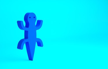 Blue Lizard icon isolated on blue background. Minimalism concept. 3d illustration 3D render.