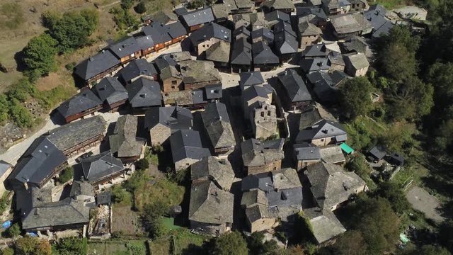 Beautiful village of Pe&ntilde;alba de Santiago. Leon, Spain. Aerial Drone Footage