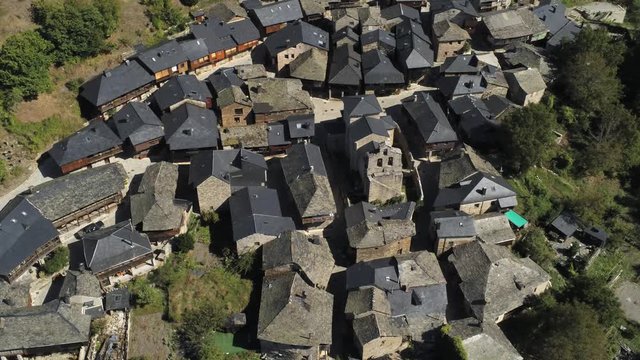 Beautiful village of Pe&ntilde;alba de Santiago. Leon, Spain. Aerial Drone Footage