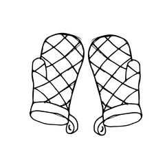 Cooking Gloves hand drawn icon