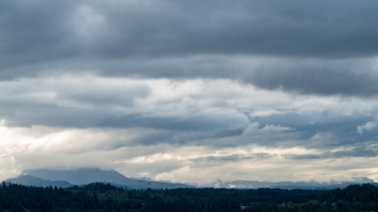 storm clouds over the mountains