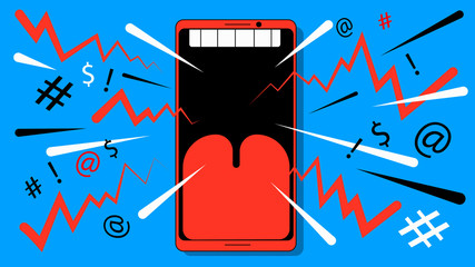 Smart phone as noisy open mouth