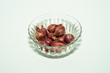 Fresh young garlic isolated on white background. Head of garlic and garlic cloves. Fresh garlic. Natural medicine