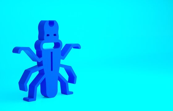 Blue Termite icon isolated on blue background. Minimalism concept. 3d illustration 3D render.