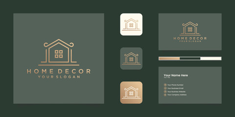 Fototapeta premium Logo modern home for construction, home, real estate, building, property. minimal awesome trendy professional logo design template and business card design