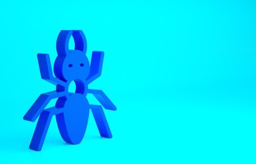 Blue Ant icon isolated on blue background. Minimalism concept. 3d illustration 3D render.