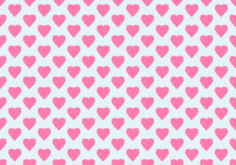 Love, Valentines day and heart design. Seamless of colored hearts with white background. For your celebrating of love, wedding or couples, passion and feelings, or wrapping stuff texture.