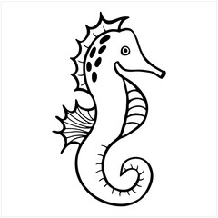 Seahorse, hand drawn isolated vector illustration