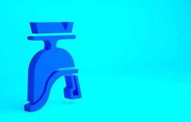 Blue Roman army helmet icon isolated on blue background. Minimalism concept. 3d illustration 3D render.