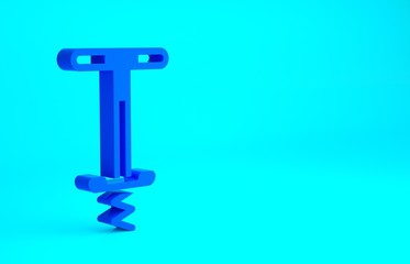 Blue Pogo stick jumping toy icon isolated on blue background. Minimalism concept. 3d illustration 3D render.