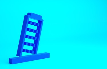 Blue Leaning Tower in Pisa icon isolated on blue background. Italy symbol. Minimalism concept. 3d illustration 3D render.
