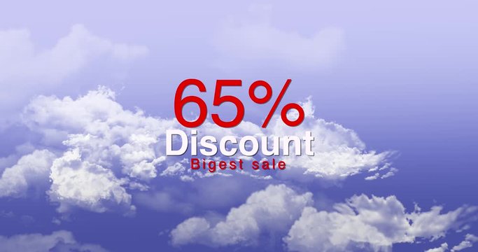 65 persent discount blue moving cloudes.