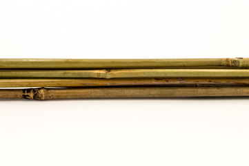 The bundle of dry bamboo