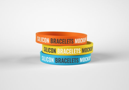 Silicone Wristbands Mockup, Bracelet