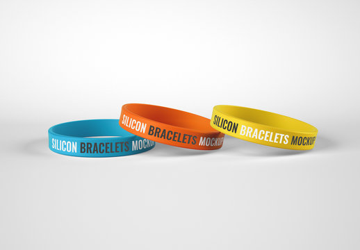 Silicone Wristbands Mockup, Bracelet for Creative Design and Branding Projects