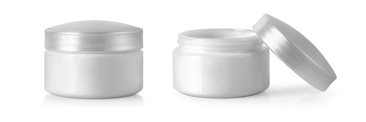 white plastic cream packaging