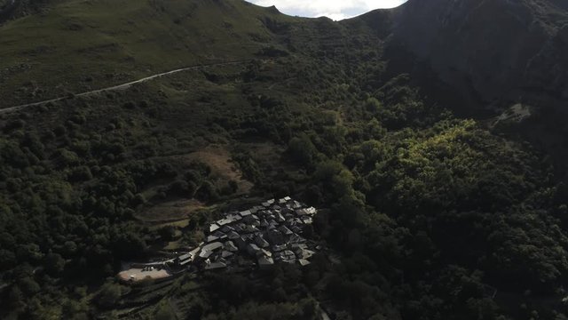 Beautiful village of Pe&ntilde;alba de Santiago. Leon, Spain. Aerial Drone Footage