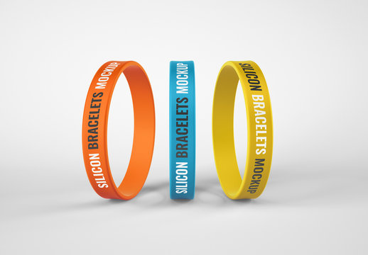 Silicone Wristbands Mockup, Bracelet for Creative Design and Branding Projects