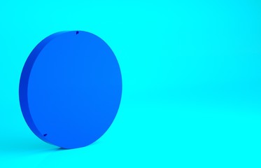 Blue Ancient Greek coin icon isolated on blue background. Minimalism concept. 3d illustration 3D render.