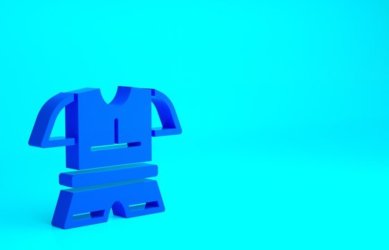 Blue Body armor icon isolated on blue background. Minimalism concept. 3d illustration 3D render.