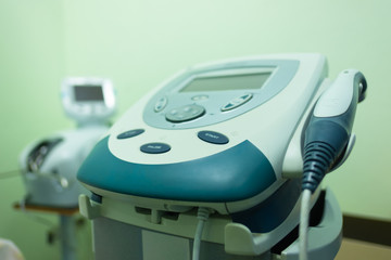 Close-up shot of medical ultrasound scanner