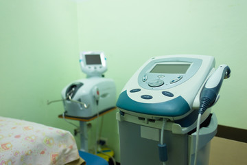 Close-up shot of medical ultrasound scanner