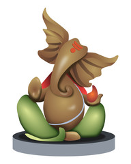 Glossy Vector of wooden Ganpati 