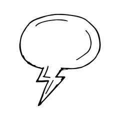 Bubble Speech Hand Drawn Icon Vector