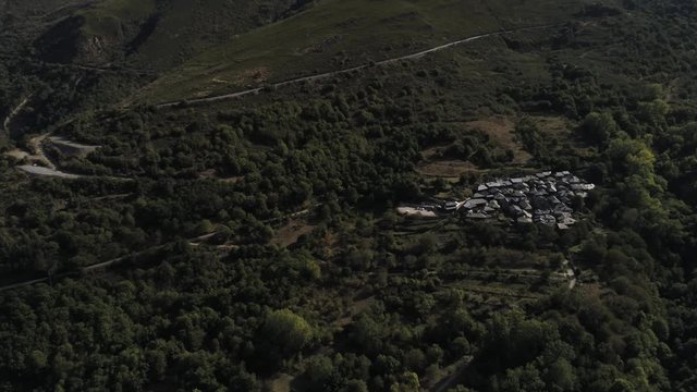 Beautiful village of Pe&ntilde;alba de Santiago. Leon, Spain. Aerial Drone Footage