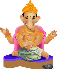 vector of Indian lord ganesha