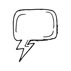 Naklejka premium Bubble Speech Hand Drawn Icon Vector