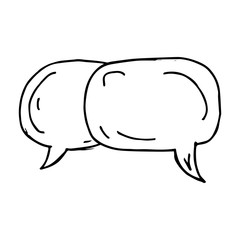 Bubble Speech Hand Drawn Icon Vector