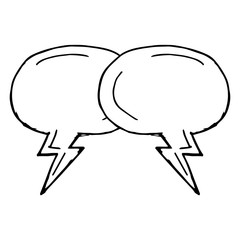 Bubble Speech Hand Drawn Icon Vector